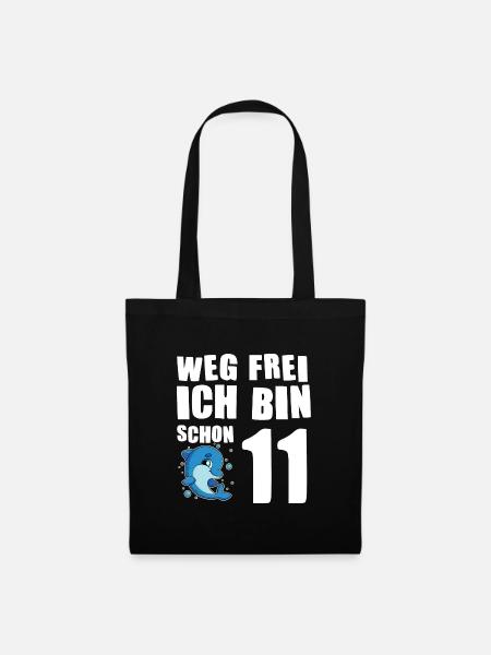 11. Geburtstag Delfin 11 Jahr alt Geschenk - Stoffbeutel - Schwarz