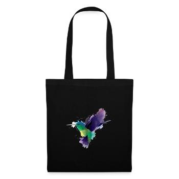 Cadeau aquarelle oiseau oiseau marin Colibri - Sac en tissu - noir - Devant