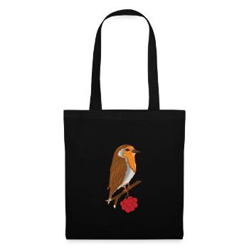 Robin tree birds bird animal gift - Tote Bag - black - Front