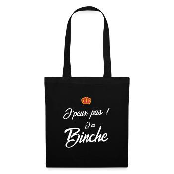 Je peux pas j'ai Binche - Carnaval de Binche - Sac en tissu - noir - Devant