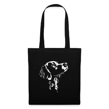 Epagneul Breton Silhouette Hunde Hund Wilsigns - Stoffbeutel - Schwarz - Vorne