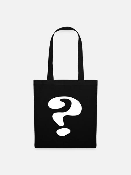 questionmark / Fragezeichen / point - Stoffbeutel - Schwarz
