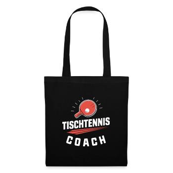 Tischtennis-Ping-Pong-Coach - Stoffbeutel - Schwarz - Vorne