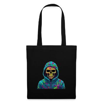 Cooler Skull Totenkopf für deinen coolen Look - Stoffbeutel - Schwarz - Vorne