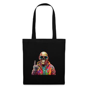 Cooler Skull Totenkopf für deinen coolen Look - Stoffbeutel - Schwarz - Vorne