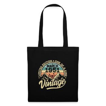 Mars 1951 Anniversaire - Né en mars 1951 - Sac en tissu - noir - Devant