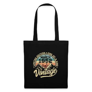 Mars 1952 Anniversaire - Né en mars 1952 - Sac en tissu - noir - Devant