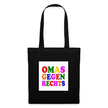Omas gegen rechts - Stoffbeutel - Schwarz - Vorne