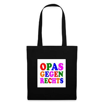 Opas gegen rechts - Stoffbeutel - Schwarz - Vorne