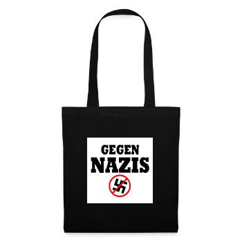 Gegen nazis - Stoffbeutel - Schwarz - Vorne