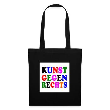 Kunst gegen rechts - Stoffbeutel - Schwarz - Vorne