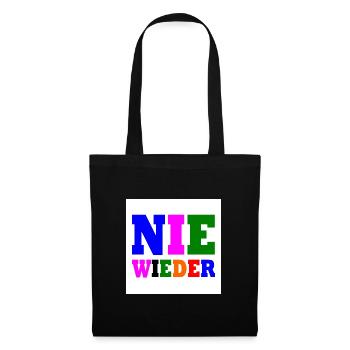 Nie wieder - Stoffbeutel - Schwarz - Vorne