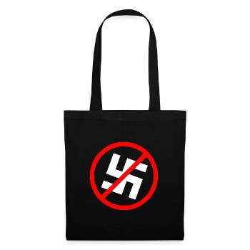Contre le symbole de la croix gammée nazie - Sac en tissu - noir - Devant