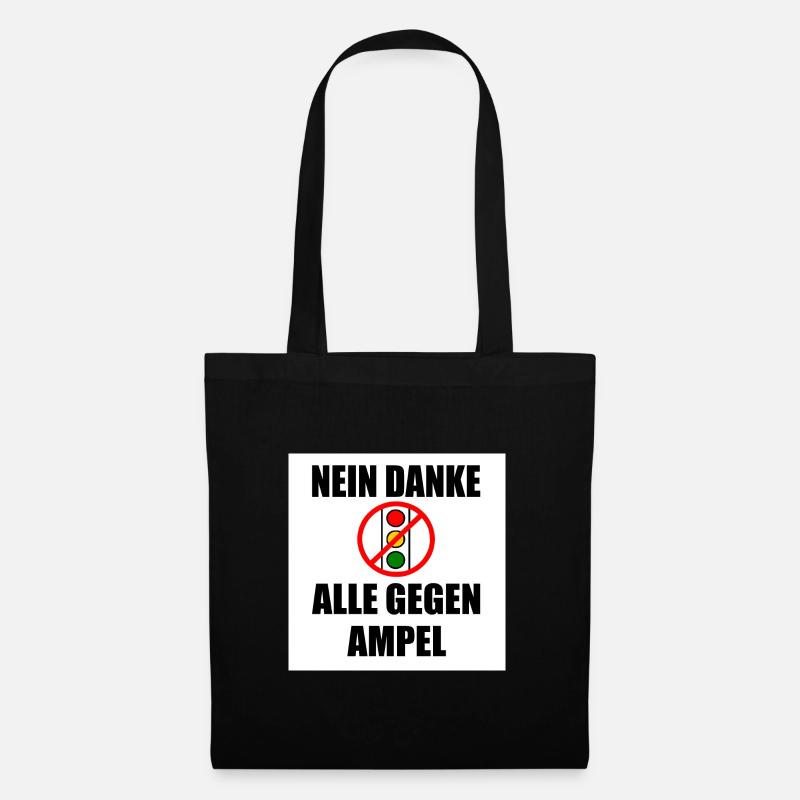 Nein danke ampel - Stoffbeutel - Schwarz