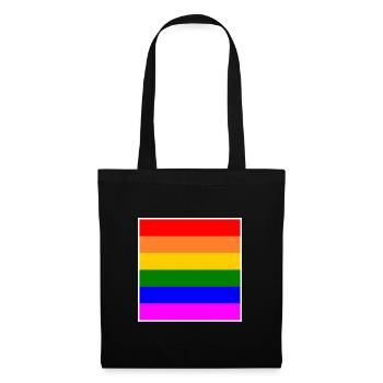 LGBT Regenbogen flagge - Stoffbeutel - Schwarz - Vorne