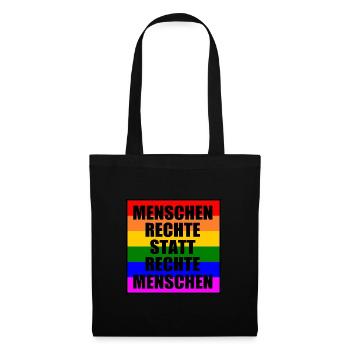 Gegen rechts - Stoffbeutel - Schwarz - Vorne