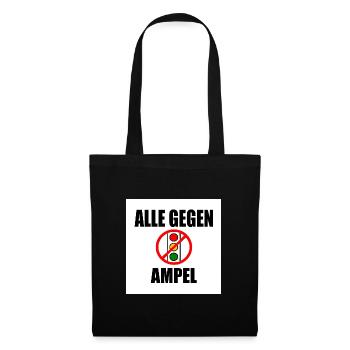 Alle gegen ampel - Stoffbeutel - Schwarz - Vorne