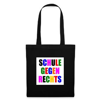 Schule gegen rechts - Stoffbeutel - Schwarz - Vorne