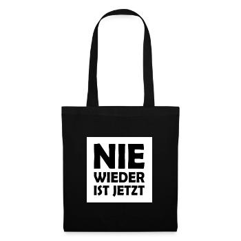 Nie wieder ist jetzt - Stoffbeutel - Schwarz - Vorne