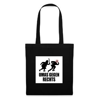 Omas gegen rechts - Stoffbeutel - Schwarz - Vorne