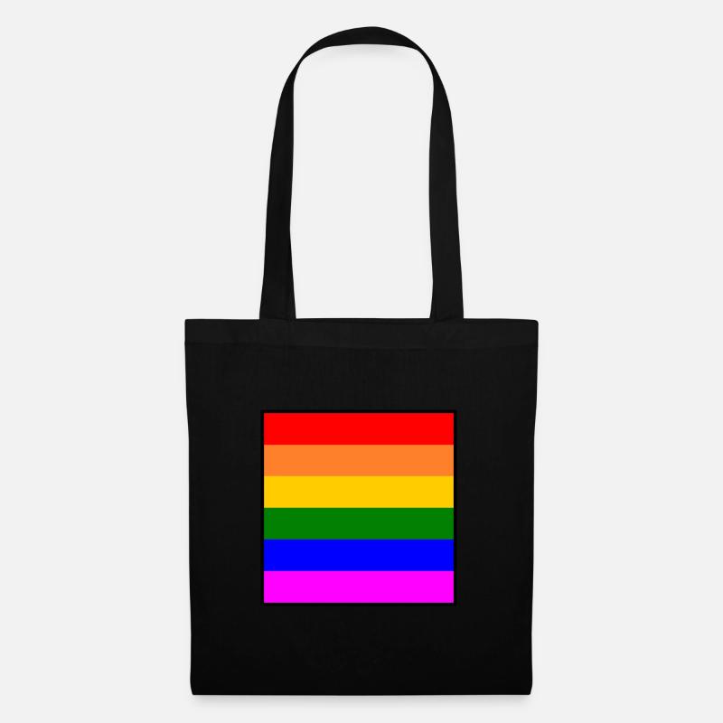 Regenbogenfahne regenbogen lgbt flagge - Stoffbeutel - Schwarz