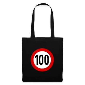 Limite de vitesse 100 - Sac en tissu - noir - Devant