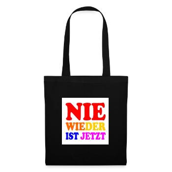 Nie wieder ist jetzt - Stoffbeutel - Schwarz - Vorne