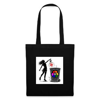 FCK NZS - Gegen Rechts - halte deine umwelt sauber - Stoffbeutel - Schwarz - Vorne