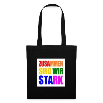 zusammen sind wir stark - Stoffbeutel - Schwarz - Vorne
