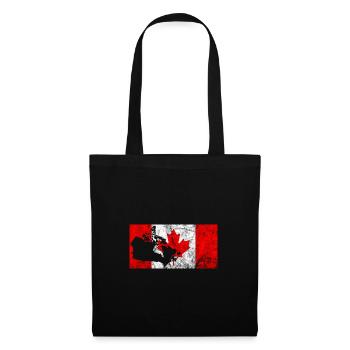 Canada Canadian flag outline maple maple leaf - Tote Bag - black - Front