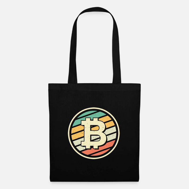 Bitcoin BTC Crypto Blockchain Münze Coin - Stoffbeutel - Schwarz