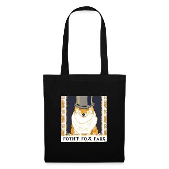 Polarfuchs mit Bowler vintage Design - Stoffbeutel - Schwarz - Vorne