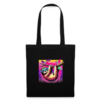 Colorful illustration of a stylish sloth - Tote Bag - black - Front
