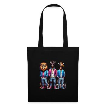 Three stylish anthropomorphic animals - Tote Bag - black - Front