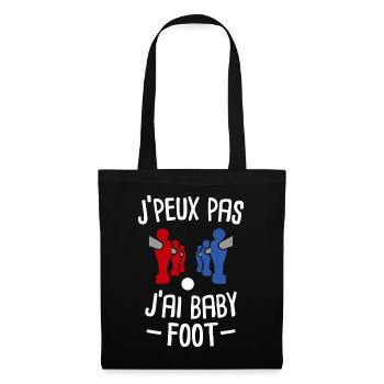 J'peux pas j'ai baby foot - Sac en tissu - noir - Devant