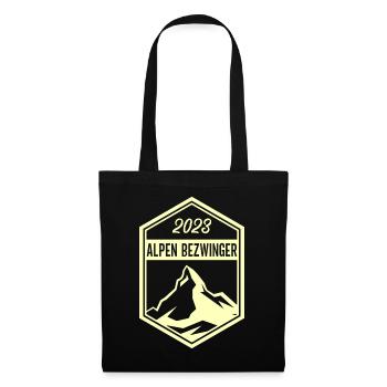 Alpenbezwinger 2023 Alpenüberquerung Finisher - Stoffbeutel - Schwarz - Vorne