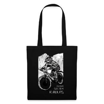 VTT VTT Je suis rarement sans vélo - Sac en tissu - noir - Devant