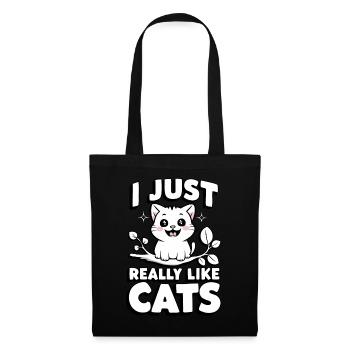 Chat Chats Amoureux Chat Propriétaire Chaton - Sac en tissu - noir - Devant