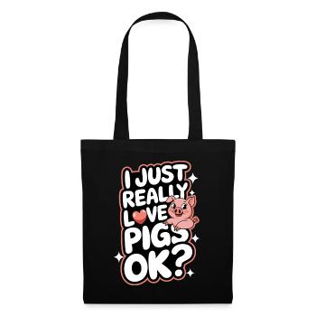 Animal cochon - Sac en tissu - noir - Devant