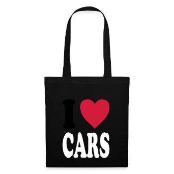 I love CARS - Tote Bag - black - Front