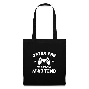 Je peux pas ma console m'attend humour gamer geek - Sac en tissu - noir - Devant