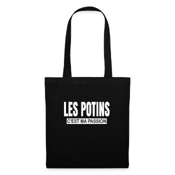 Les potins c'est ma passion humour magazine people - Sac en tissu - noir - Devant