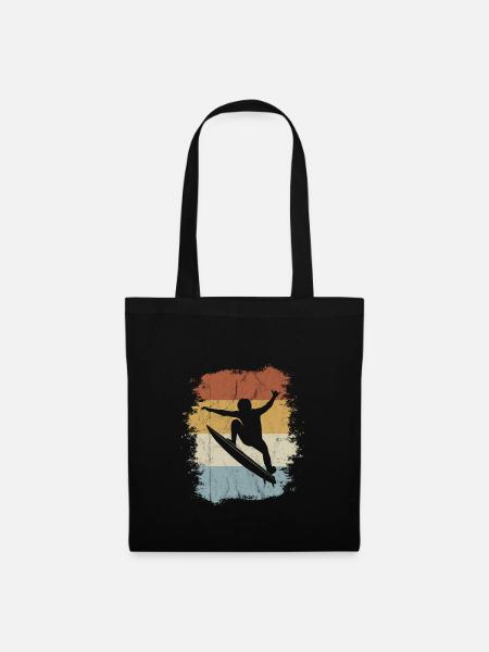 Retro Surfer Kick Out Wellenreiter - Sac en tissu - noir