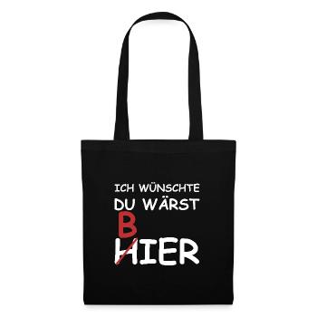 Ich wünschte du wärst Bier | Party, grillen - Stoffbeutel - Schwarz - Vorne
