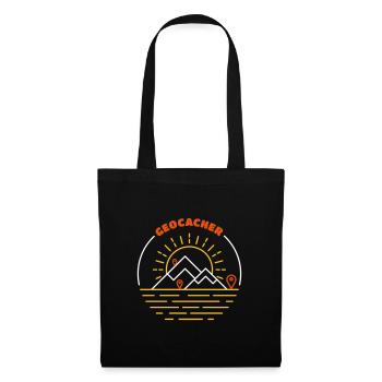 Geocacher Logo bunt - Geocaching Geschenk ich bin - Stoffbeutel - Schwarz - Vorne