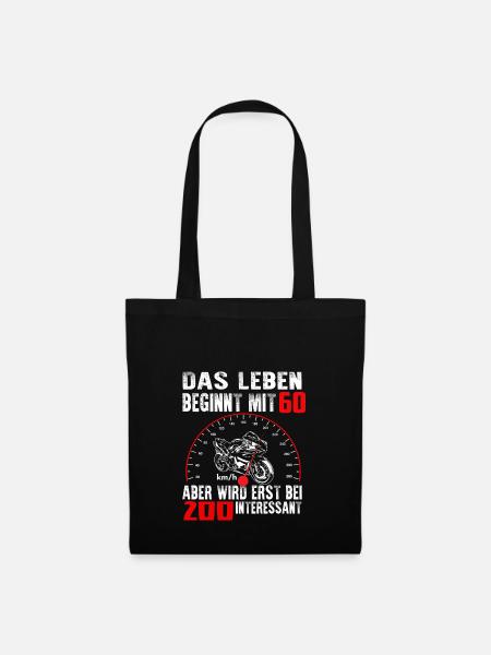 Geburtstag Superbike · 60 Jahre · Shirt · Tacho - Stoffbeutel - Schwarz