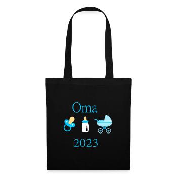 Oma 2023 Geburt Junge Vorlage - Stoffbeutel - Schwarz - Vorne