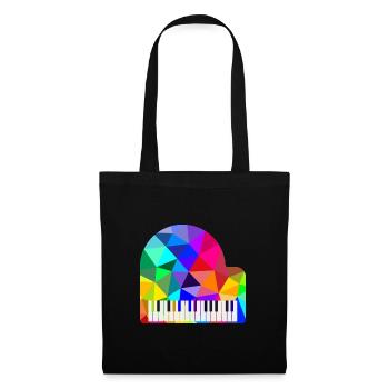 Colorful Rainbow Piano Polygon Pianist Rainbow - Tote Bag - black - Front