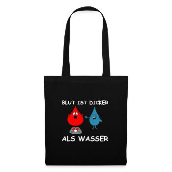 Blut ist dicker als Wasser | lustige Bilder - Stoffbeutel - Schwarz - Vorne