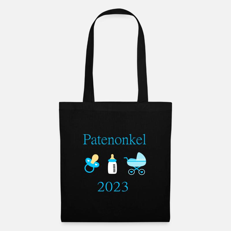 Patenonkel 2023 Geburt Junge Taufe - Stoffbeutel - Schwarz